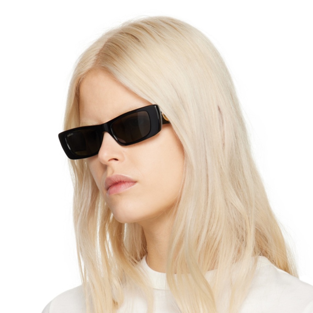 Gucci black rectangle sunglasses